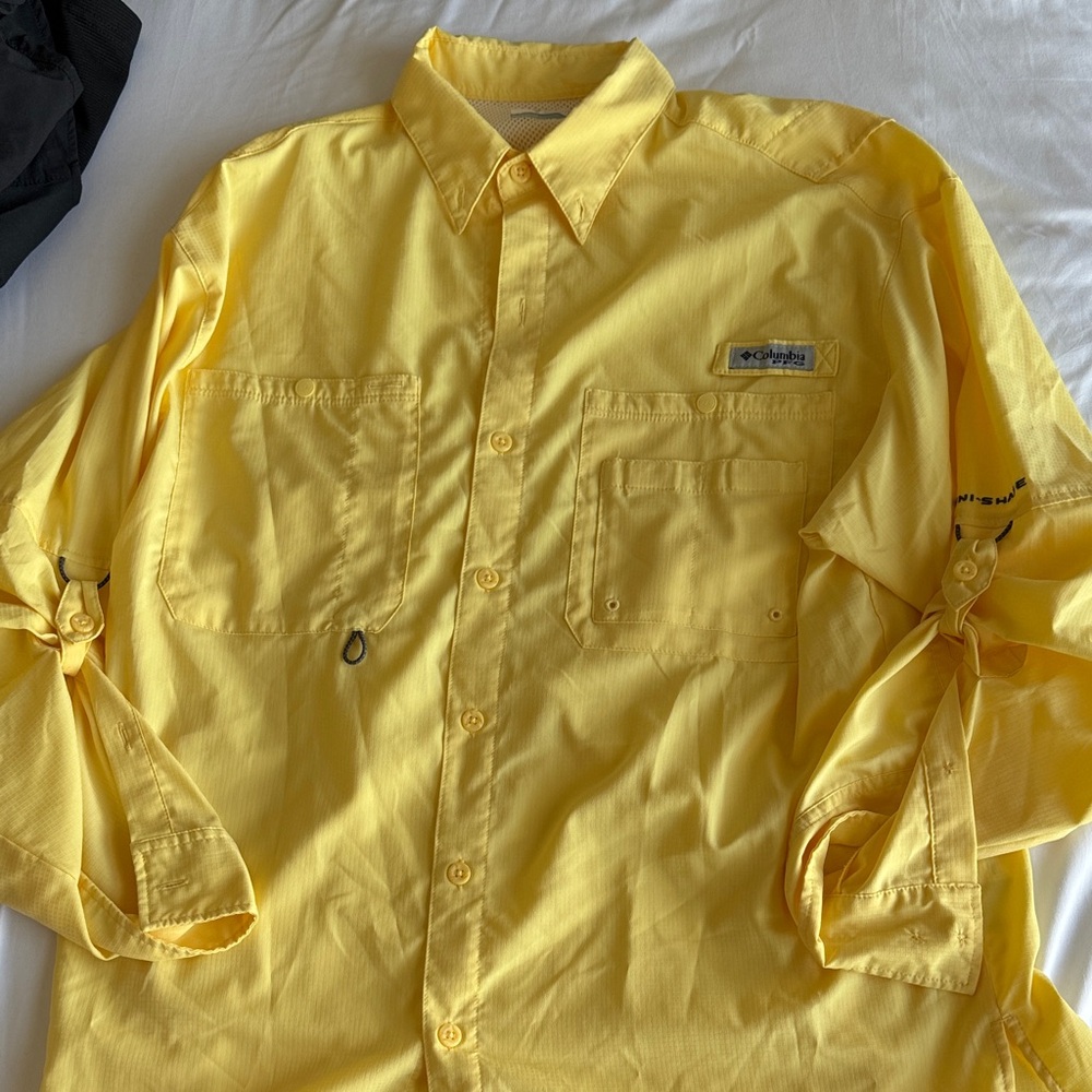 Columbia Yellow Casual Button Down Shirt